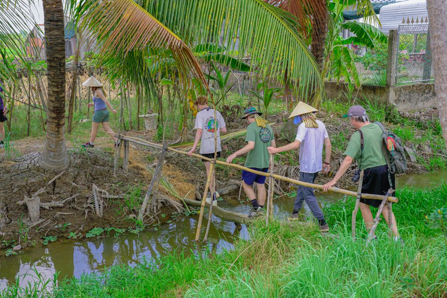 Students and educators in a field-based program in Vietnam
