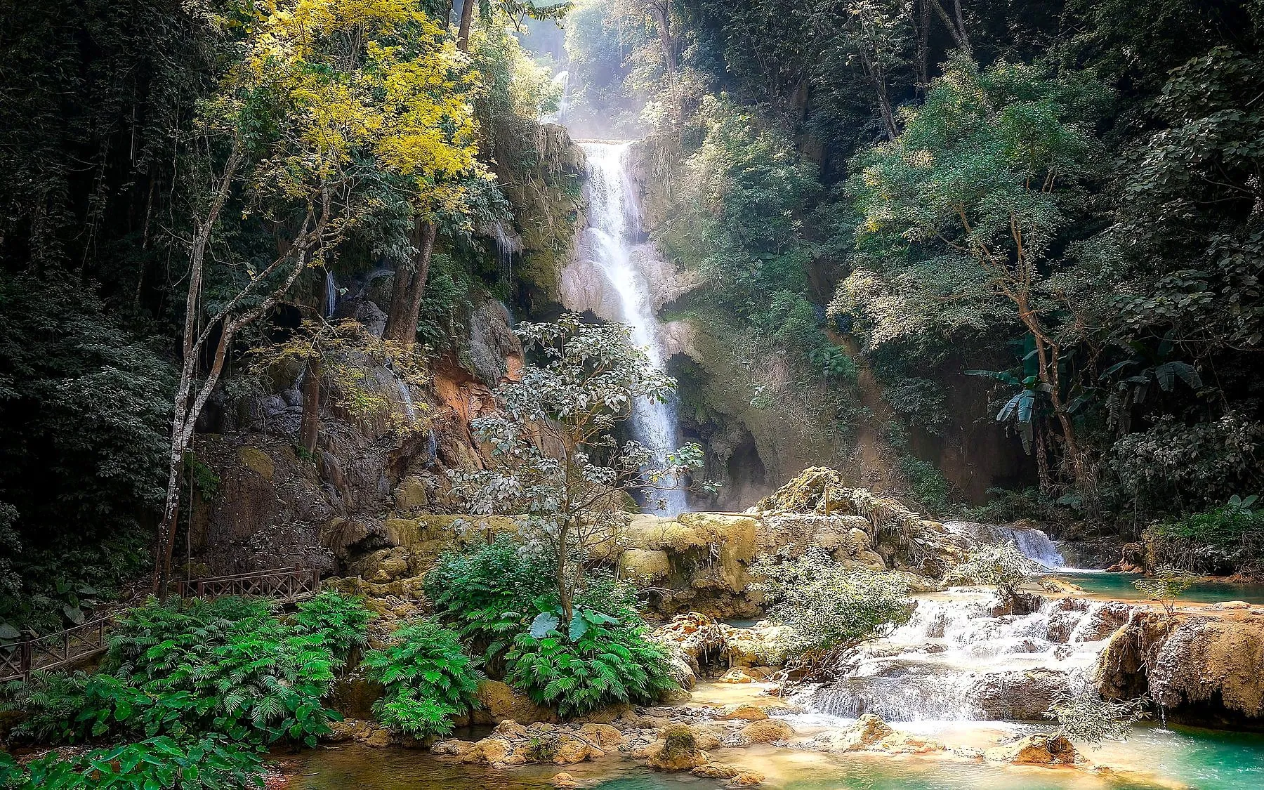 A forest waterfall in Laos
