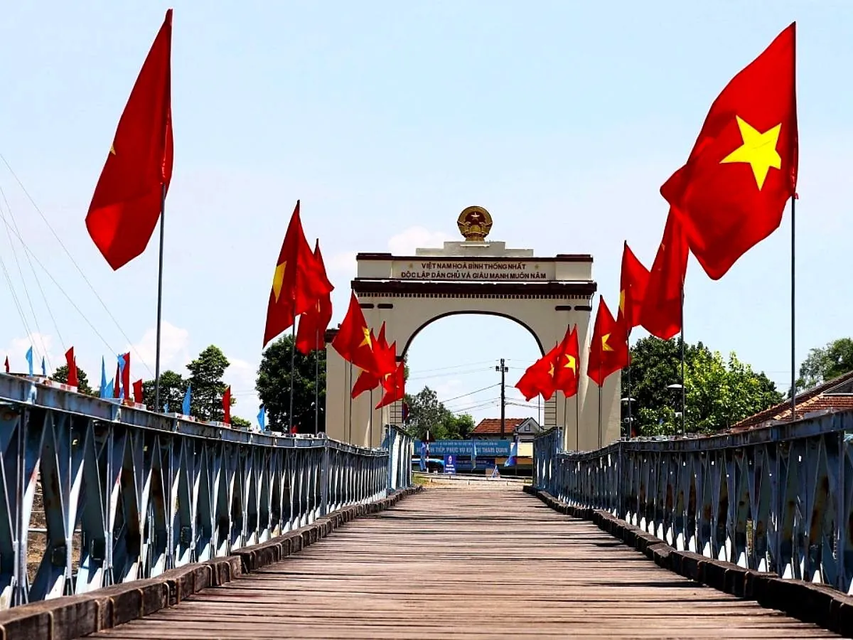 Hien Luong Bridge across the Ben Hai River in Quang Tri