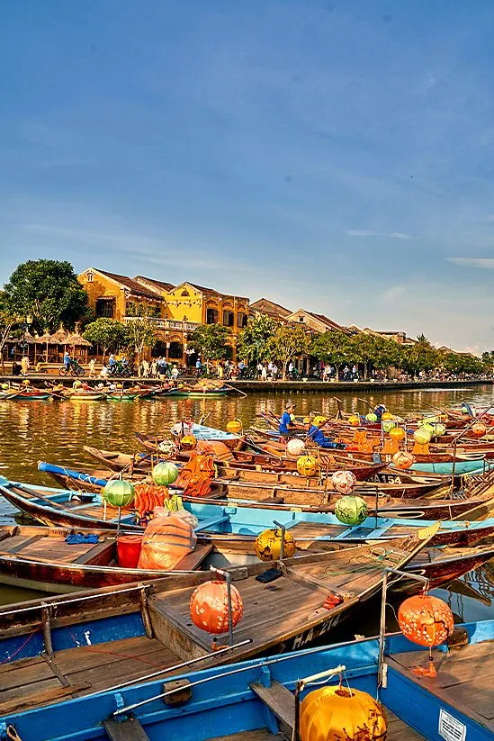 Fishing boats along the Hoi An riverside