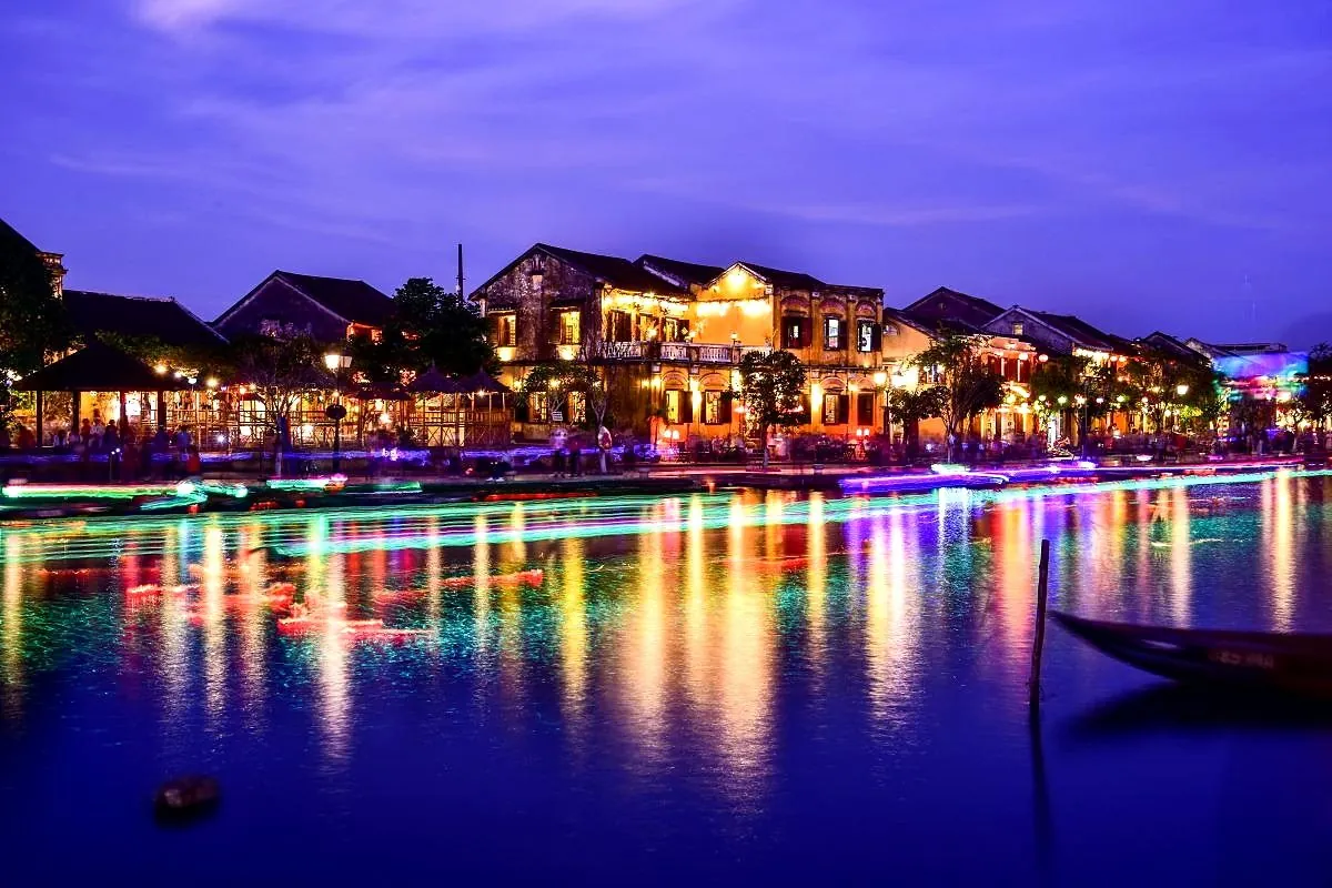 Hoi An riverside illuminated at night