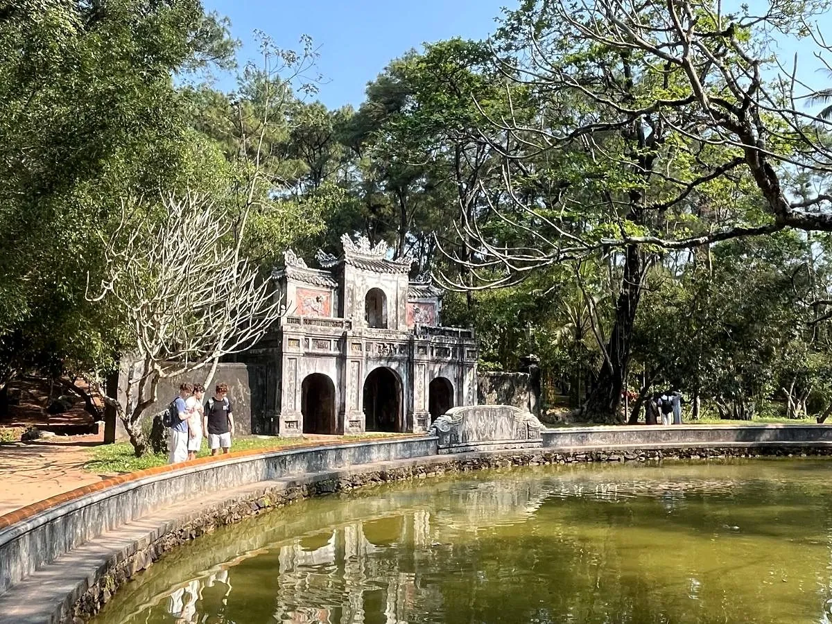Tu Hieu Pagoda and its garden pond in Hue