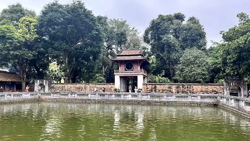 The pond and entrance at Tu Hieu Pagoda in Hue