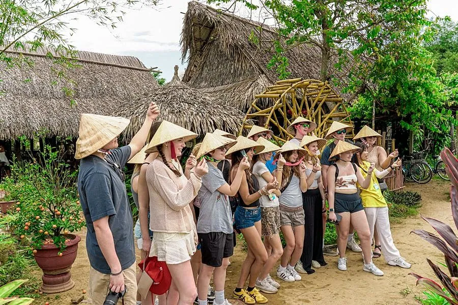 Students visiting a farm and garden in Vietnam