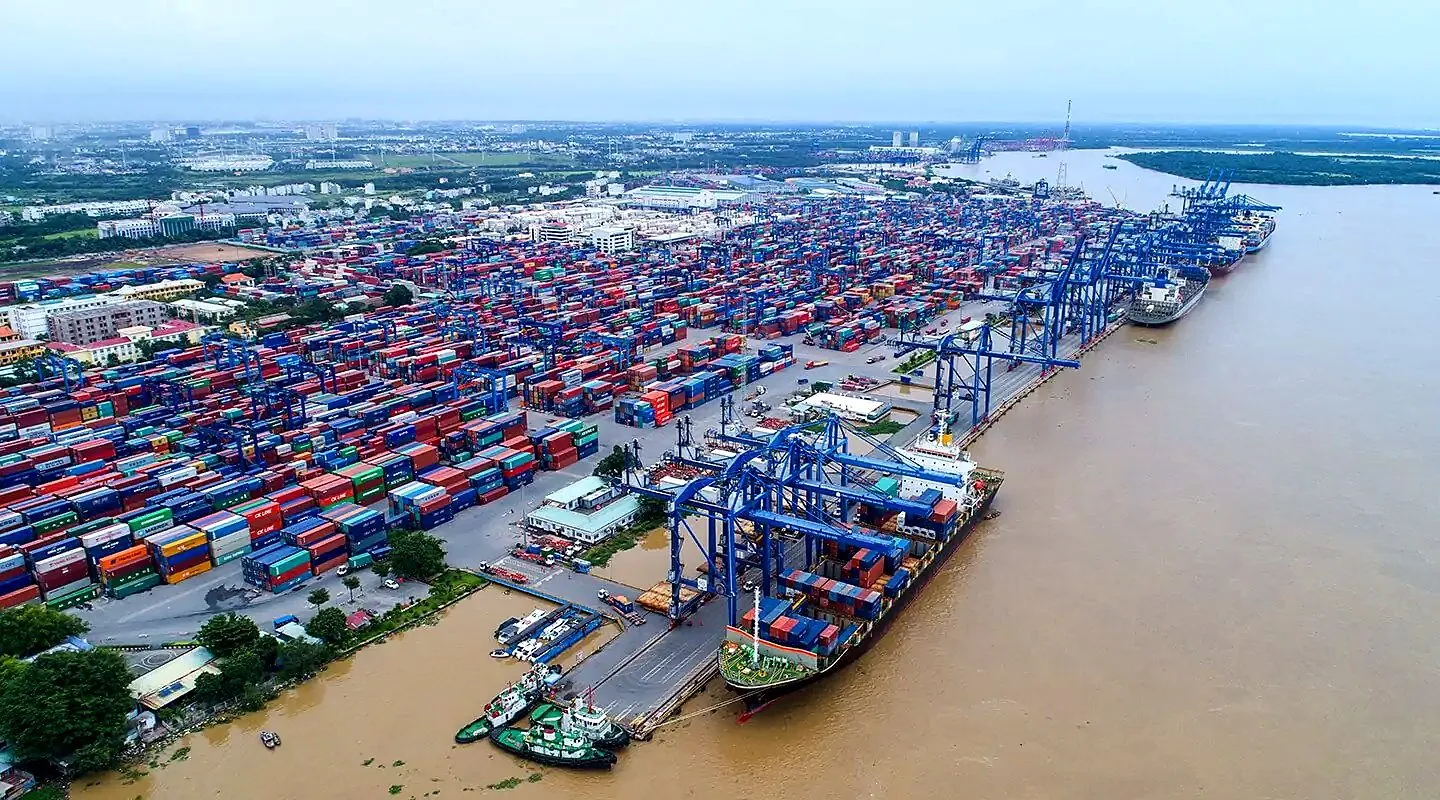 Aerial view of Cat Lai container port in Ho Chi Minh City